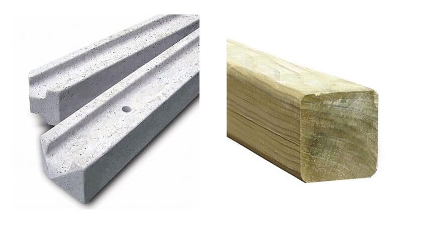 concrete vs wooden fence post